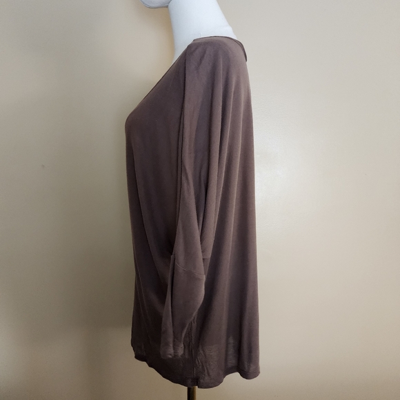 Brown Off-The-Shoulder Relaxed Tee, Women's S - Picture 8 of 12